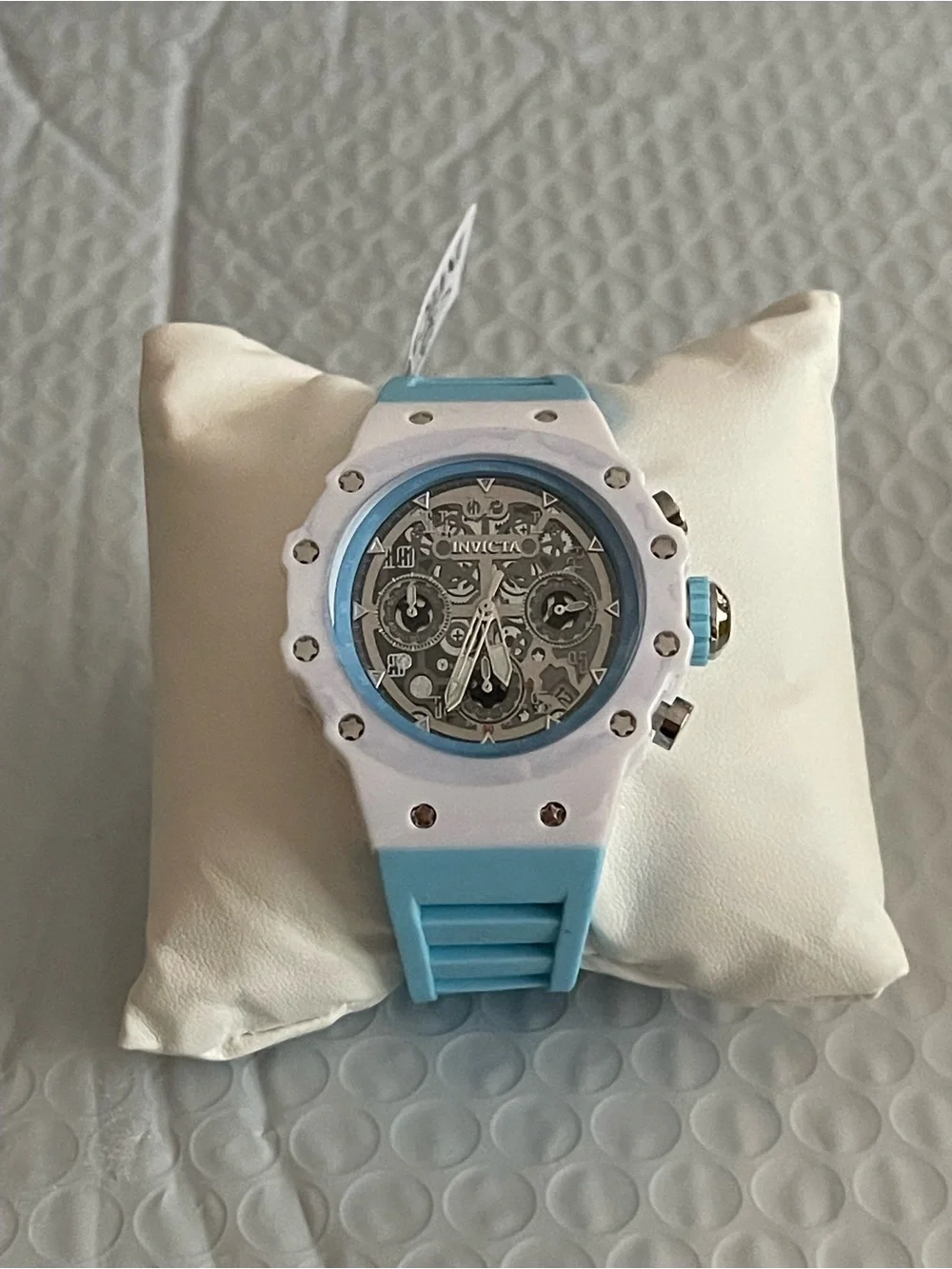 Invicta Racing Apexium Unisex Watch - 41mm, Light Blue & white, new